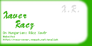 xaver racz business card